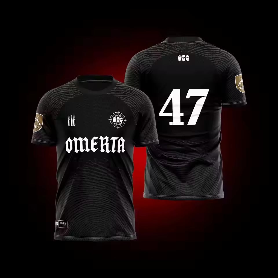 Omerta 47 Maillot Noir et Blanc Édition Limitée KITGOAL